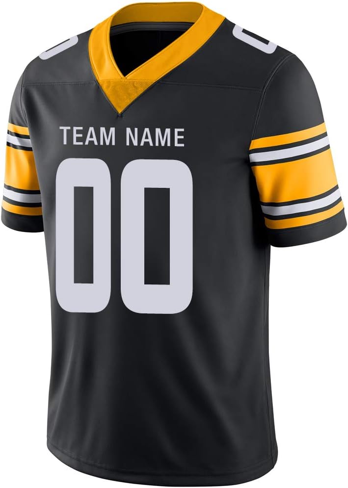 Custom Black/White Football Jersey Mesh Personalized Design Your OWN Names and Numbers for Men/Women/Youth