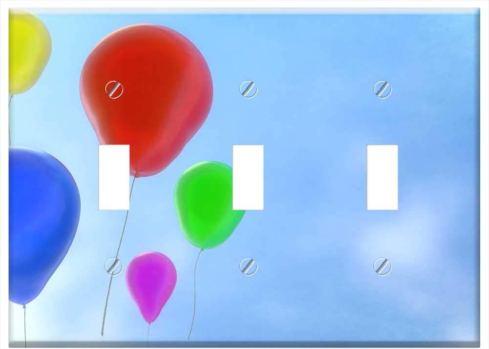 Switch Plate Triple Toggle - Balloon Color Celebration Background 3D Blender