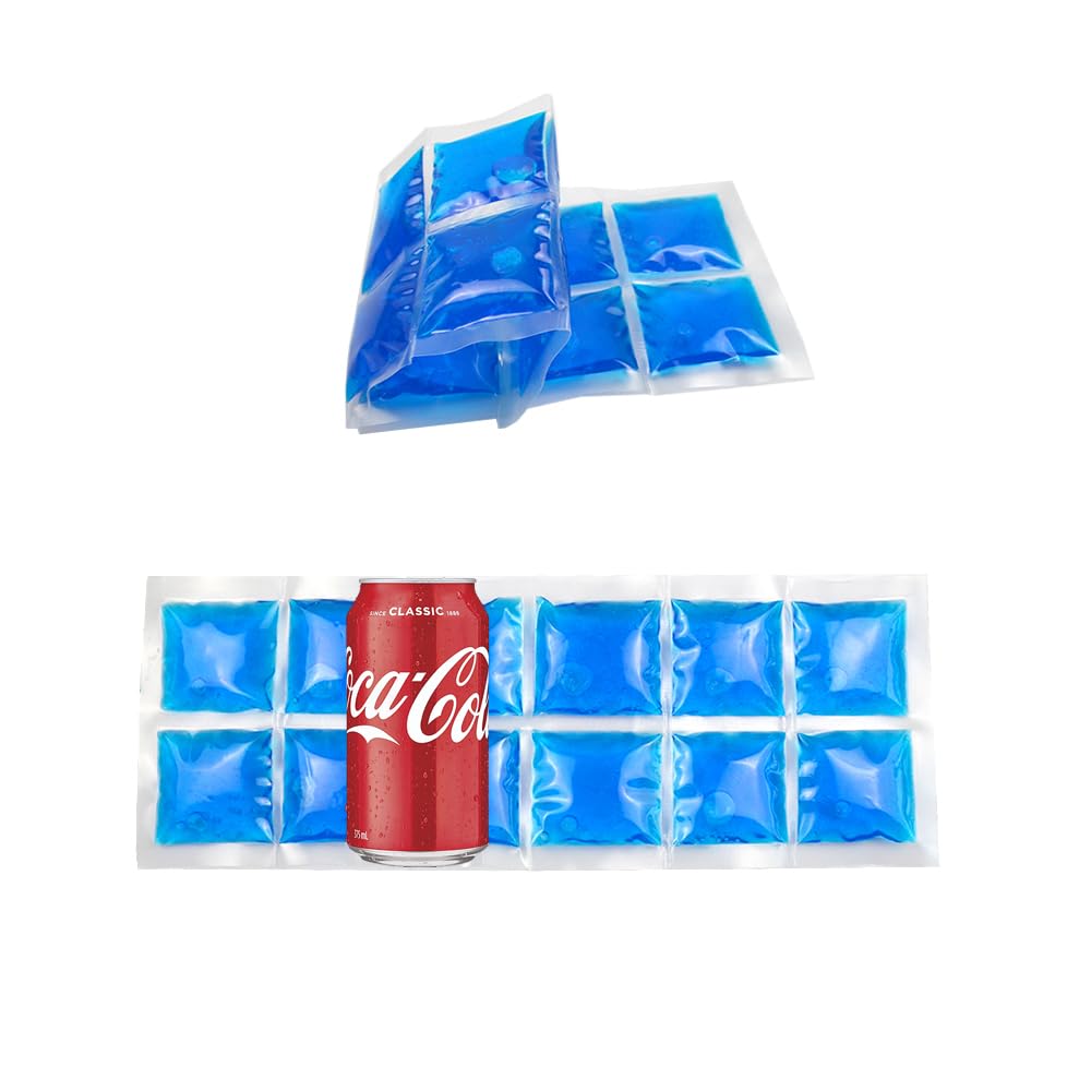 Photo 1 of 2-Pack Flexible Ice Sheets-4.9x13.4 for Any Lunch Boxes & Bags & Coolers - Reusable Freezer Packs Stay Foldable When Frozen, No Leak Gel Wrap to Keep Food/Drinks Cold for Hours for Work, BBQ, Camping
