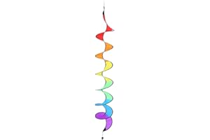 Yinhing Rainbow Wind, Foldable 140cm Spiral Windmill, Colorful Windsock Streamers for Outside Yard and Garden, Decor Windmill