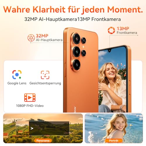 Blackview Wave 10C Teléfono Móvil Android 16, 16GB+32GB/1TB, 32MP+13MP, 5000mAh, 6.88" Pantalla, 4G Dual SIM, GPS, 3 Ranuras, 3.5mm, 3 Años Garantía, Verde