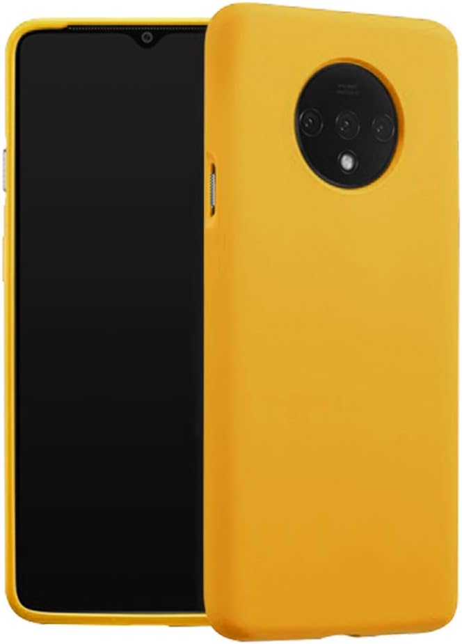 Liquid Silicone Phone Case for OnePlus 7T 1+ 7T 6.55"/Full Body Protection/Shockproof/Gel Rubber/Cover Case Drop Protection Yellow
