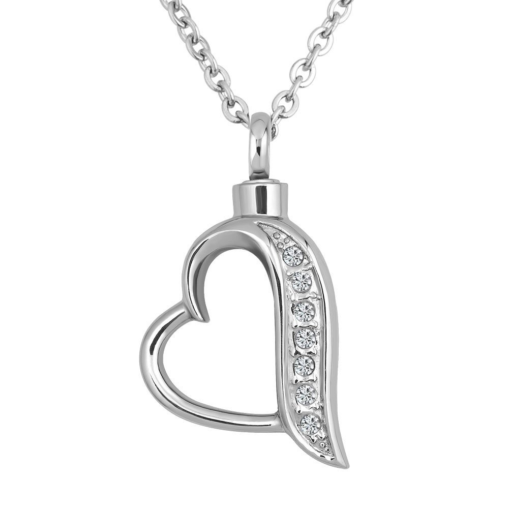 Buy Heart Love Clear Crystal Urn Necklaces For Ashes Chain Memorial Ash