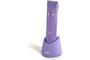 OLOV Bikini Trimmer for Women - Electric Body Trimmer with Replaceable Ceramic Blade Heads, Face Hair Remover Head & USB Recharge Dock - Waterproof Wet/Dry Womens Electric Razor, Ultral Violet
