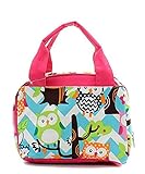N. Gil Women and Children's Insulated Lunch Bag (Owl Aqua/Hot Pink)