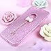 Iphone 6s plus case,I-Fashion 3D Cute Shiny Bling Glitter Hybrid Rubber Case with Sparkly Crystal Rhinestones bow knot chain for iphone 6/6s plus Pink