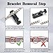 Rainso Mens Magnetic Titanium Steel 3 Power Elements Bracelet Chain Link with Free Removal Tool