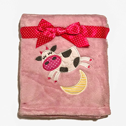 Luxurious Cozy Premium Super Soft 30 x 40 Fleece Throw Baby Blanket For Strollers, Car Seats, Kids Bed & Pets (Over the Moon)