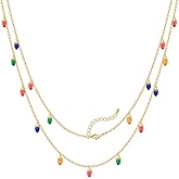 FAMARINE Christmas Necklace for Women, Colored Light Bulbs Bracelet for Women Christmas Gift