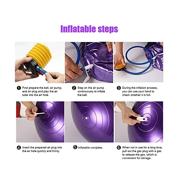 HKBTCH-Pilates-Ball-65cm-Extra-Thick-Anti-Burst-Exercise-Ball-With-Air-Pump-Non-Slip-Stability-Balance-Gym-Ball-For-Yoga-Pilates-Fitness-Pregnancy Pilates Ball, 65cm Extra Thick Anti-Burst Exercise Ball With Air Pump, Non-Slip Stability Balance Gym Ball For Yoga…