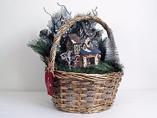 Gold and Silver Basket with Market Place D1008