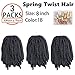 Fluffy Spring Twist Crochet Hair 8 inch Spring Twist Crochet Braids Hair Extensions 3 Pack Black Synthetic Crochet Braids (1B)
