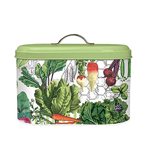 Michel Design Works Metal Kitchen Bread Bin/Box with Lid, Vegetable Kingdom