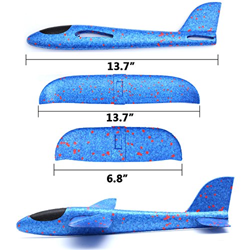 Weoxpr 2 Pack Soft Foam Airplane, Manual Throwing Inertial Plane Model for Outdoor Sports Toy & Kids Toys Gift
