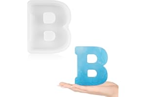 Gartful Resin Letter Molds for Casting, B Capital Alphabet Resin Silicone Molds for Epoxy, Thick 3D Silicone Letter Molds for Making Letters, Word Sign Art, DIY Crafts, Making Candle, Party Home Decor
