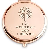 QUSTGO Christian Gifts for Women Girls Her, Inspirational Religious Gift for Adult Teen, Spiritual Compact Mirror, Goodie Bag & Basket Stuffers for Galentines Day, Valentines Day, Birthday