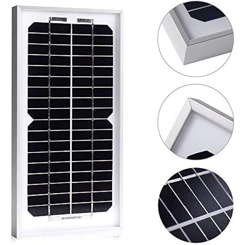 5 Watt 5W Monocrystalline Solar Panel For 12 Volt Battery Charging, Off