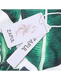 ZAFUL traje de baño de dos piezas sexy sin tirantes de la palma de la hoja de corte bikini alto