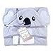 Hooded Baby Bath Towel - Cute, Large, Plush, Ultra Absorbent, Thick, Soft Natural Bamboo Koala Bear Wrap - Robe Plus Washcloth Set - Best for Bath, Beach, Pool, Shower, Infant, Kids, Boys, Girls