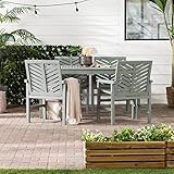 Walker Edison 4 Person Outdoor Wood Chevron Patio