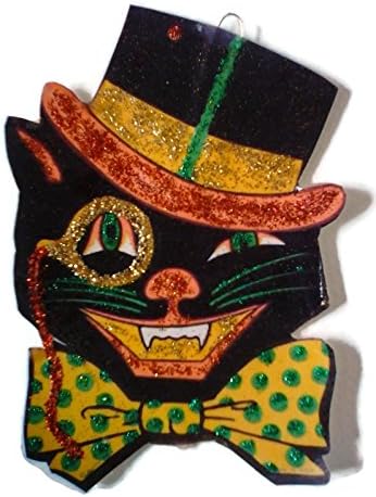 Halloween Ornament Decoration Black Cat with Top Hat
