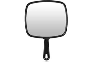 PROTECLE Hand Mirror, Extra Large Black Handheld Mirror with Handle, 9" W x 12.4" L