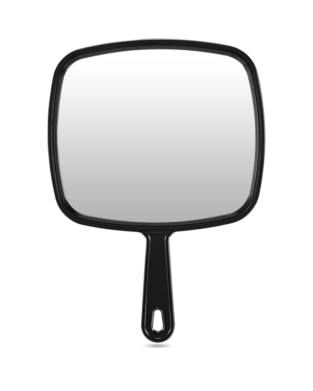 PROTECLE Extra Large Hand Mirror, Salon Barber Hairdressing Handheld Mirror with Handle (Square Black 9