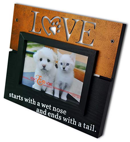 image for Spiretro 4 x 6 inch Memorial Pet Dog Cat Wood Picture Frame Plexiglass