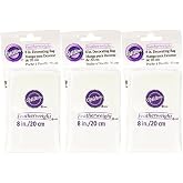 Wilton 8 inch Featherweight Decorating Bag (3-Pack) - Round Opening - Paper Material - White Color - Piping Bag - Piping Tip