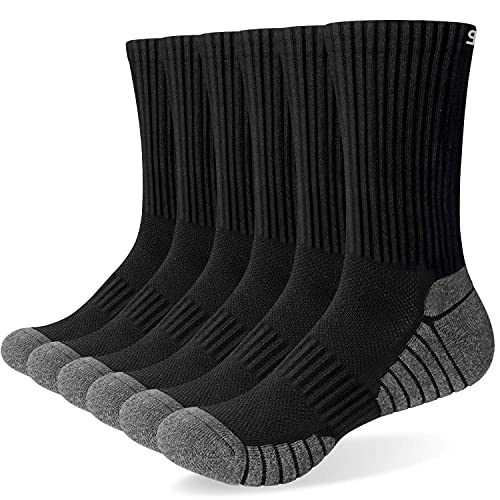 TANSTC Mens Socks, 6 Pairs Running Socks AntiBlister Cushioned Cotton