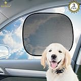 SunGrow Car Sunscreen Dog Shade, Covers and Protects Pets from Harmful Rays, Sunglare and Heat, Ideal for Side and Rear Windows, Premium Quality PVC, 3 Pack