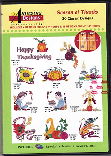 Amazing Designs Season of Thanks Machine Embroidery Designs