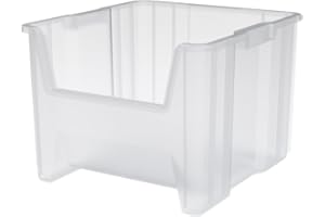 Akro-Mils 13018 Stak-N-Store Heavy Duty Stackable Open Front Plastic Storage Container Bin, (17-1/2-Inch x 16-1/2-Inch x 12-1/2-Inch), Clear, (2-Pack)