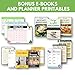 Life & Apples Meal Planner with Grocery List - Meal Prep, Menu Planning, Healthy Diet and Weight Loss Tracking, 1 Year Undated Food Journal 5 X 8 Inch Spiral Notebook, Green Spiral