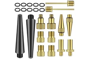 AvoDovA 24 PCS Bike Valve Adapter, Bicycle Tire Pump Adapter, Bicycle Air Pump Inflation Needle Nozzle Adapter Kit, Bike Bits