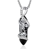 Brisskaari 925 Sterling Silver Patron Saint Amulet Necklace for Men Women Religious Catholic Jewelry Gifts for Him Her