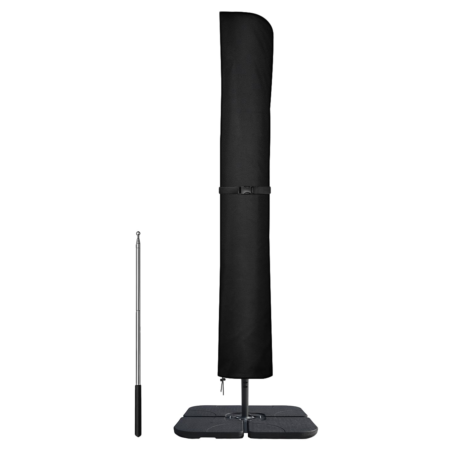 Dokon Parasol Covers Waterproof Cantilever Parasol Cover Heavy Duty Oxford Fabric Anti-UV Garden Banana Umbrella Covers Fit 3 to 4m Diameter Cantilever Umbrella, Brolly Cover with Rod (240x57/57cm)