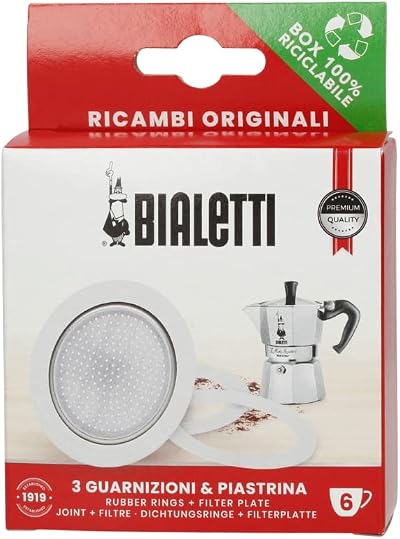 Bialetti Ricambi Gaskets and Plate Set for 6 Cup Moka Express