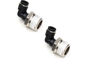 1/2 Npt Push to Connect Air Fitting CEKER 1/4 inch OD Tubing Elbow Air Line Quick Connect Fittings Male Threaded 90 Degree Push in Lock Fit Pneumatic Fittings Tube Connector 2Pack