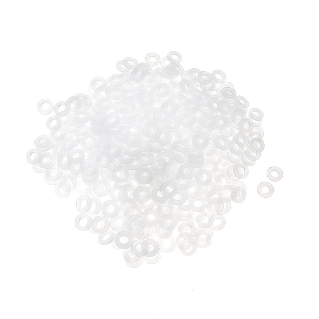 uxcell Nylon Flat Washer 8mm OD 4mm ID 1mm Thickness Sealing Gasket for Faucet Pipe Water Hose, Clear, Pack of 500