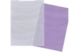 ESTIVAUX Birthday Flags Embossing Folders for Card Making, 5.7 × 4.2 Inch Triangle Banner Plastic Embossing Folders Holiday Template Stencil Craft Card Embossing Folder for DIY Scrapbooking
