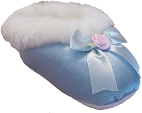 blue satin slippers