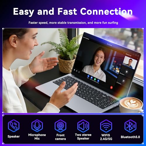 XWU 15.6 Inch Laptop, 4425Y Processor, 4GB RAM, 128GB SSD, 1920x1080 Full HD 100% sRGB, Wi-Fi 5 Dual Band, Bluetooth 5.0