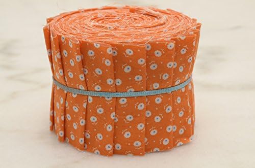 Notions Potions Quilt Jelly Roll 2.5x44" 6.4x112 cm. 20 Strips Mini Flower Circle Dot in Pastel Orange
