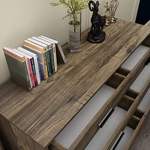 image for DlandHome Wood Dressers 47.2 inches Storage Cabinet with Drawers Conso