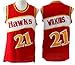 Men's Adult #21 Dominique Wilkins Jersey Red