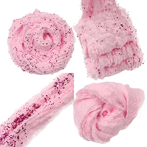 Yeefant Colorful Mixing Cloud Cotton Candy Slime Reduced Pressure Mud Stress Relief Clay Super DIY Safety Non Sticky Recycling Plasticine Fluffy Floam Educational Toys Special For Adult Kids,Pink - Thumbnail 5