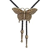 Joxevyia Butterfly Bolo Tie for Women Vintage Gold