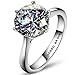 Erllo 4ct Round Brilliant Nscd Sona Simulated Diamond Solitaire Wedding Engagement Ring - Finger Size 4-10