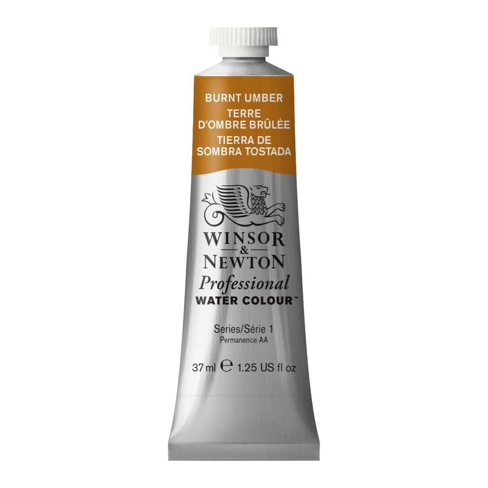 Winsor & Newton 37 ml Professional Water Colour Tube, Burnt Umber — image 1